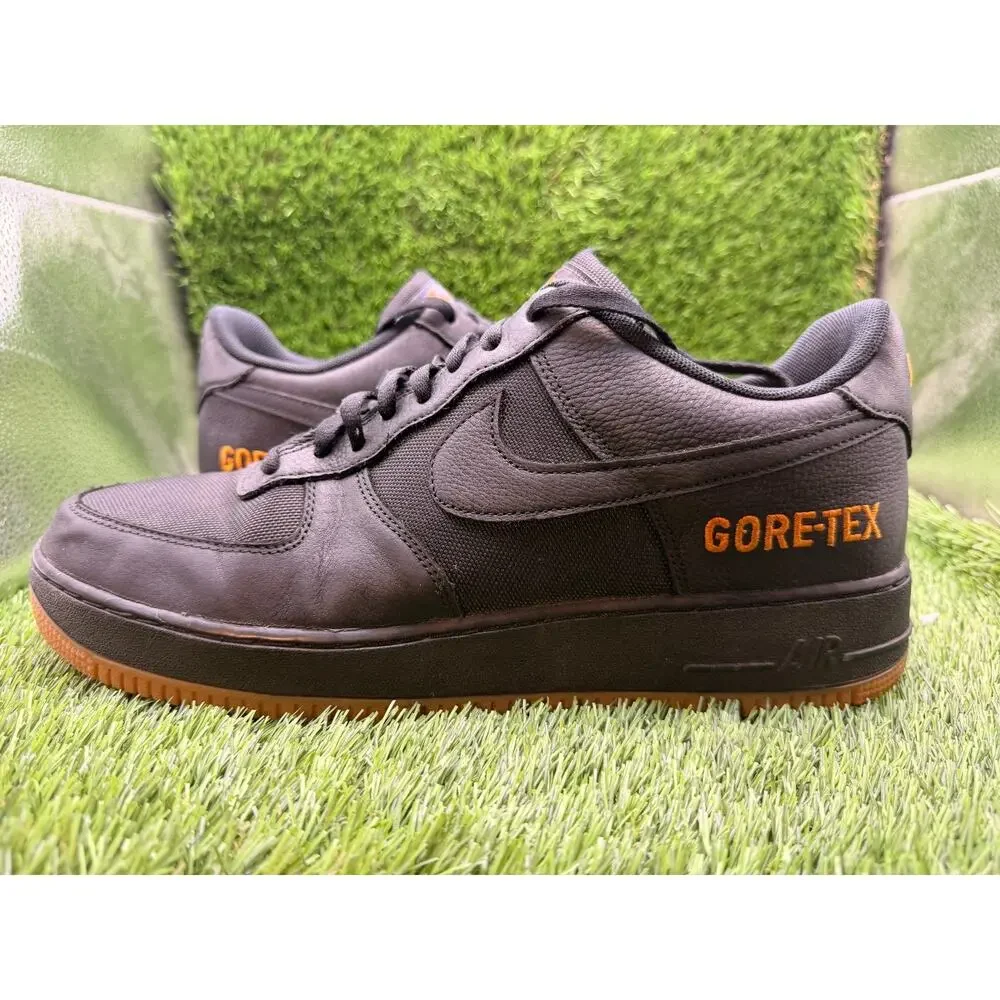 Nike Air Force 1 CK2630-001 Athletic Shoes Men 13 Black Leather Gore-Tex Running